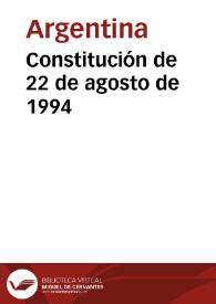 Reforma de 1994 a la Constitución Argentina de 1853 | Biblioteca Virtual Miguel de Cervantes