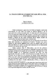 La traducción  de "Le Bossu" de Paul Féval por Juan Belza / Àngels Santa | Biblioteca Virtual Miguel de Cervantes