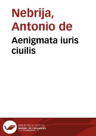Aenigmata iuris ciuilis | Biblioteca Virtual Miguel de Cervantes