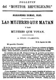 Las mujeres que matan y las mujeres que votan / Alejandro Dumas, Hijo | Biblioteca Virtual Miguel de Cervantes