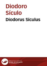 Diodorus Siculus | Biblioteca Virtual Miguel de Cervantes