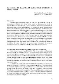 La Batalla de Talavera en las gacetas oficiales y prensa de 1809 / Julio Fernández-Sanguino Fernández | Biblioteca Virtual Miguel de Cervantes
