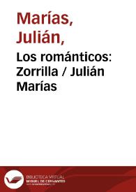Los románticos: Zorrilla / Julián Marías | Biblioteca Virtual Miguel de Cervantes
