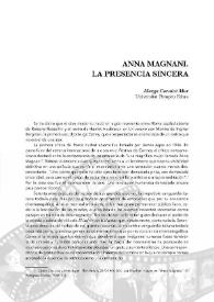 Anna Magnani, la presencia sincera / Marga Carnicé Mur | Biblioteca Virtual Miguel de Cervantes