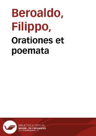 Orationes et poemata | Biblioteca Virtual Miguel de Cervantes