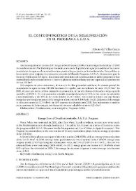 El coste energético de la desalinización en el Programa A.G.U.A. / Alberto del Villar García | Biblioteca Virtual Miguel de Cervantes