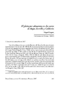 El pleito por alimentos en dos autos de Rojas Zorrilla y Calderón / Miguel Zugasti | Biblioteca Virtual Miguel de Cervantes