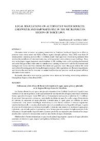 Local regulations on alternative water sources: greywater and rainwater use in the Metropolitan Region of Barcelona / Laia Domènech and Maria Vallès | Biblioteca Virtual Miguel de Cervantes