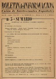 Boletín de información : Unión de intelectuales españoles. Año II, núm. 5, junio-septiembre de 1957 | Biblioteca Virtual Miguel de Cervantes