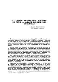 El comercio internacional burgalés : en torno a algunas publicaciones extranjeras / Hilario Casado Alonso | Biblioteca Virtual Miguel de Cervantes
