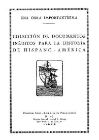 Prólogo a "Colección de documentos inéditos para la Historia de Hispano-América" / Rafael Altamira | Biblioteca Virtual Miguel de Cervantes