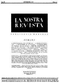 La Nostra Revista. Any II, núm. 21, setembre 1947 | Biblioteca Virtual Miguel de Cervantes