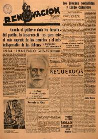Renovación (Toulouse) : Boletín de Información de la Federación de Juventudes Socialistas de España. Núm. 16, 10 de octubre de 1945 | Biblioteca Virtual Miguel de Cervantes