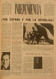 Independencia : Publicación de la Unión de Jóvenes Patriotas. Núm. 10, 28 de julio de 1945 | Biblioteca Virtual Miguel de Cervantes