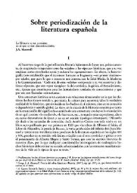 Sobre periodización de la literatura española / Francisco Abad | Biblioteca Virtual Miguel de Cervantes