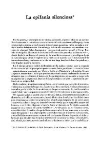 La epifanía silenciosa / Cristina Piña | Biblioteca Virtual Miguel de Cervantes