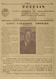U.G.T. : Boletín de la Unión General de Trabajadores de España en Francia. Núm. 11, septiembre de 1945 | Biblioteca Virtual Miguel de Cervantes