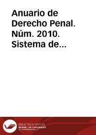 Anuario de Derecho Penal. Núm. 2010. Sistema de control penal y diferencias culturales