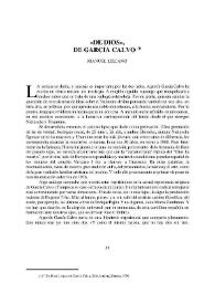 "De Dios", de García Calvo / Manuel Lizcano | Biblioteca Virtual Miguel de Cervantes