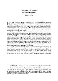 Calderón y el destino de la modernidad / José Lasaga | Biblioteca Virtual Miguel de Cervantes