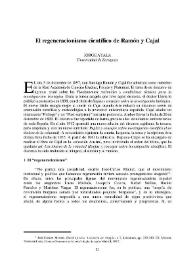 El regeneracionismo científico de Ramón y Cajal / Jorge Ayala | Biblioteca Virtual Miguel de Cervantes