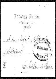 Tarjeta postal de C. de Echegaray a Rafael Altamira. 30 de agosto de 1907 | Biblioteca Virtual Miguel de Cervantes