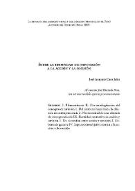 Sobre la identidad de imputación a la acción y la omisión / José Antonio Caro John | Biblioteca Virtual Miguel de Cervantes