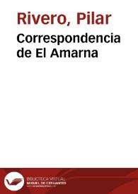 Correspondencia de El Amarna / Pilar Rivero y Julián Pelegrín | Biblioteca Virtual Miguel de Cervantes