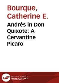 Andrés in Don Quixote: A Cervantine Picaro / Catherine E. Bourque | Biblioteca Virtual Miguel de Cervantes