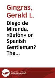 Diego de Miranda, «Bufón» or Spanish Gentleman? The Social Background of His Attire / Gerald L. Gingras | Biblioteca Virtual Miguel de Cervantes