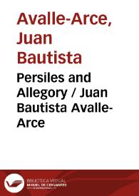 Persiles and Allegory / Juan Bautista Avalle-Arce | Biblioteca Virtual Miguel de Cervantes