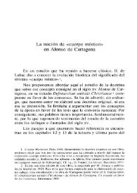 La noción de "cuerpo místico" en Alonso de Cartagena / Santiago García-Jalón de la Lama | Biblioteca Virtual Miguel de Cervantes