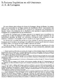 Reflexiones lingüísticas en "El Oracional" de A. de Cartagena / Carlos Cabrera Morales | Biblioteca Virtual Miguel de Cervantes