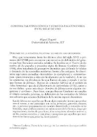 Comedia palatina cómica y comedia palatina seria en el Siglo de Oro / Miguel Zugasti | Biblioteca Virtual Miguel de Cervantes