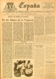 España : Órgano de la Junta Española de Liberación. Año I, núm. 8, 18 de marzo de 1944 | Biblioteca Virtual Miguel de Cervantes