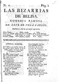 Las Bizarrias de Belisa. Comedia famosa / de Lope de Vega Carpio | Biblioteca Virtual Miguel de Cervantes