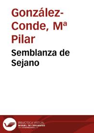 Semblanza de Sejano / Pilar González-Conde | Biblioteca Virtual Miguel de Cervantes