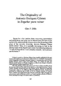 The Originality of Antonio Enríquez Gómez in "Engañar para reinar" / Glen F. Dille | Biblioteca Virtual Miguel de Cervantes