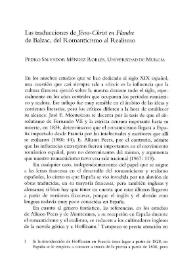 Las traducciones de "Jésus-Christ en Flandre" de Balzac, del Romanticismo al Realismo / Pedro Salvador Méndez Robles | Biblioteca Virtual Miguel de Cervantes