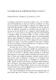 Les traduccions al català a l'època romàntica / Ramon Pinyol i Torrents | Biblioteca Virtual Miguel de Cervantes