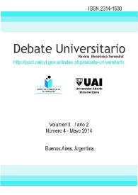 Debate Universitario. Revista Electrónica Semestral. Núm. 4. Volumen II. Año 2, mayo 2014 | Biblioteca Virtual Miguel de Cervantes