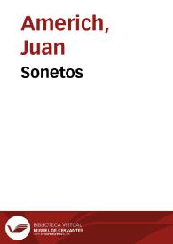 Sonetos / Juan Americh | Biblioteca Virtual Miguel de Cervantes