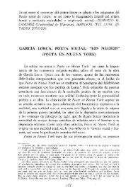 García Lorca, poeta social: "Los negros" ("Poeta en Nueva York") / José Ortega | Biblioteca Virtual Miguel de Cervantes