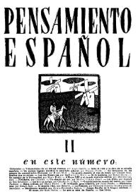 Pensamiento español. Año I, núm. 2, junio 1941 | Biblioteca Virtual Miguel de Cervantes