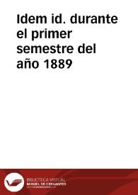 Idem id. durante el primer semestre del año 1889 | Biblioteca Virtual Miguel de Cervantes