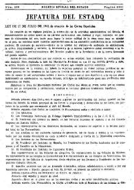 Ley de 17 de julio de 1942 de creación de las Cortes Españolas  | Biblioteca Virtual Miguel de Cervantes