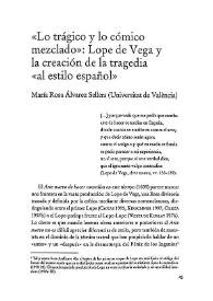 "Lo trágico y lo cómico mezclado": Lope de Vega y la creación de la tragedia "al estilo español" / María Rosa Álvarez Sellers | Biblioteca Virtual Miguel de Cervantes