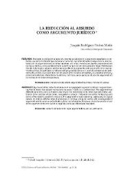 La reducción del absurdo como argumento jurídico / Joaquín Rodríguez-Toubes Muñiz | Biblioteca Virtual Miguel de Cervantes