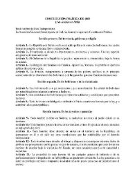 Constitución política de 1 de octubre de 1868 | Biblioteca Virtual Miguel de Cervantes
