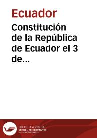 Constitución de la República de Ecuador el 3 de diciembre 1845 | Biblioteca Virtual Miguel de Cervantes